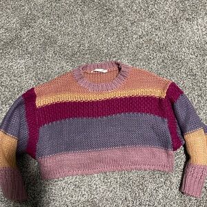 Altar'd State Multicolor Knit Cropped Sweater
